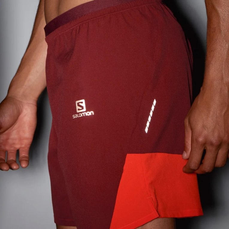 Red Salomon Cross 7'' No Liner Men's Shorts | PH 09273F